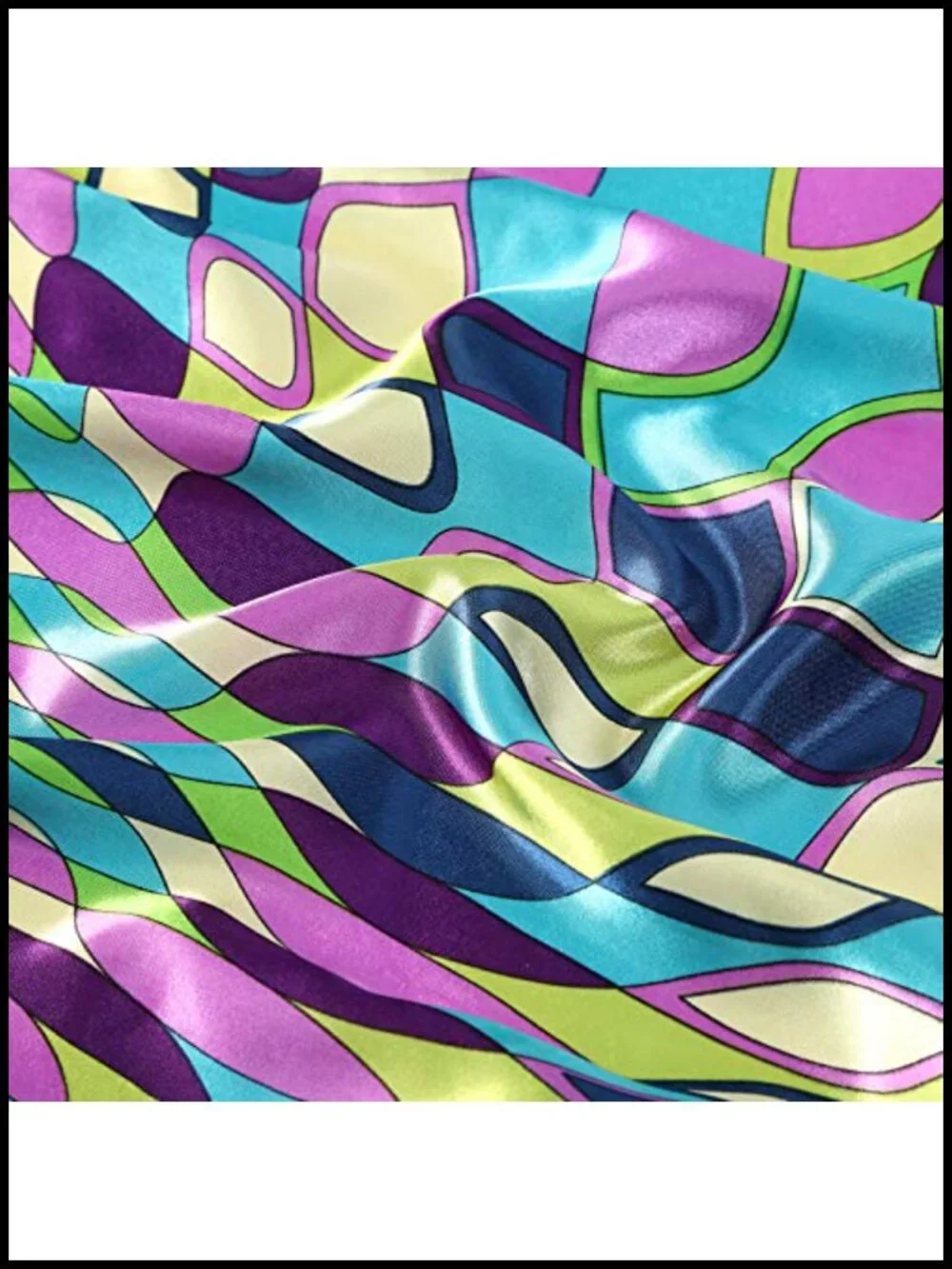35x35 Large Satin Square Head Scarf - 2 Pack Silk Like Floral Hair Bandana